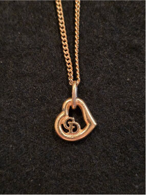 RARE 1970s Christian Dior CD Heart Monogram Necklace